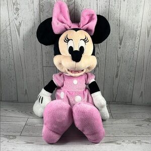 Disney Minnie Mouse Pink and Black Stuffed Animal